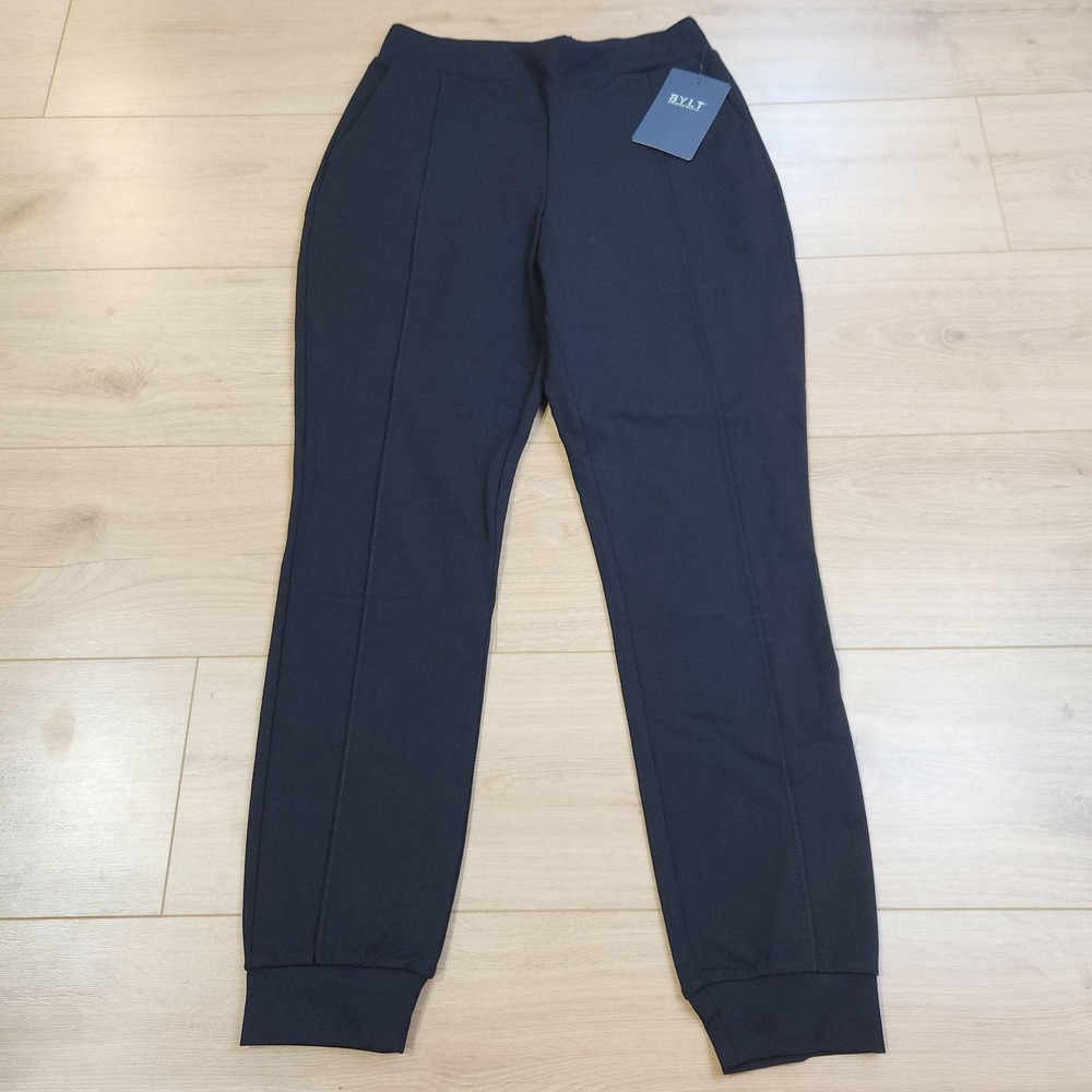 BYLT Elite+ Pintuck Jogger Pants Womens Medium Black Premium Basics Stretch
